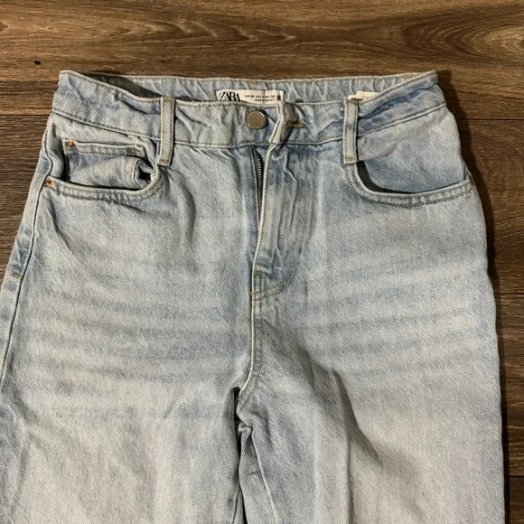Zara Z1975 HIGH-RISE STRAIGHT JEANS light wash - Picture 10 of 14